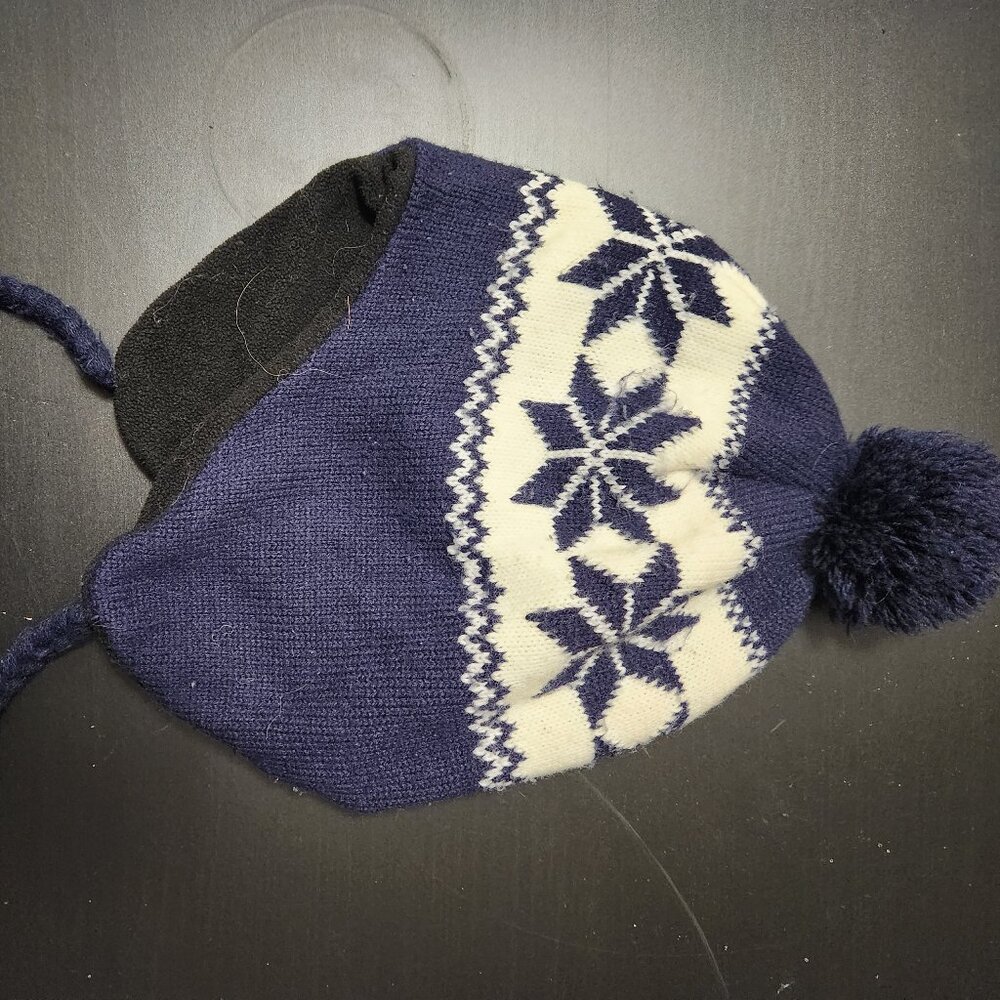 Vintage Winter Toque with Braided Strings